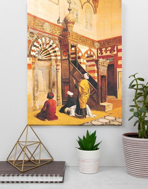 Ünlü Ressam Tabloları Cami İçi, Kahire Rudolf Swoboda Cam Tablo  