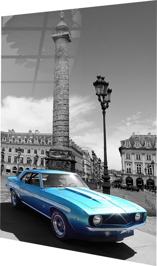 Yenko Camaro, Mavi Klasik Araba Cam Tablo