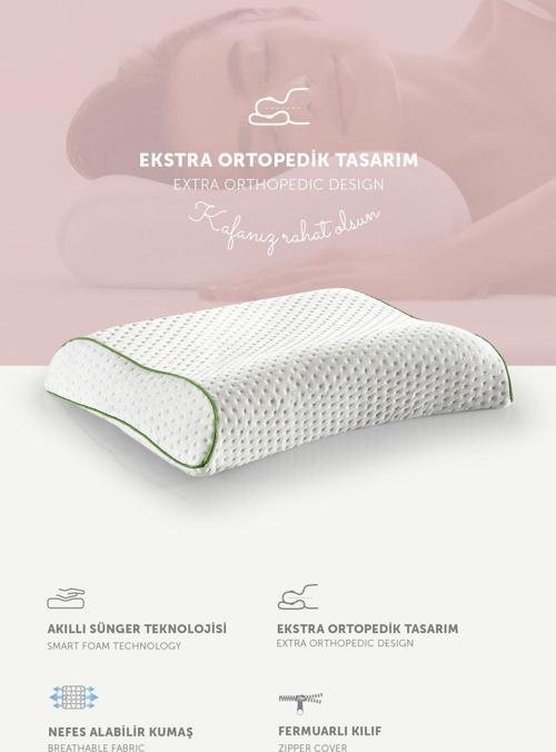 Visco Çift Boyun Destekli Ortopedik Yastık