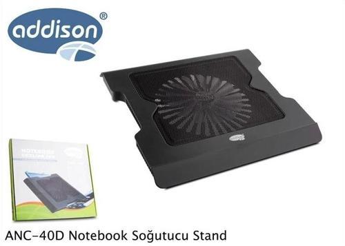 ADDISON ANC-40D, 20cm Fan, 10 "-16 " Notebook Soğutucu, 4 USB 2.0 Giriş, Mavi Ledli Fan(Siyah)