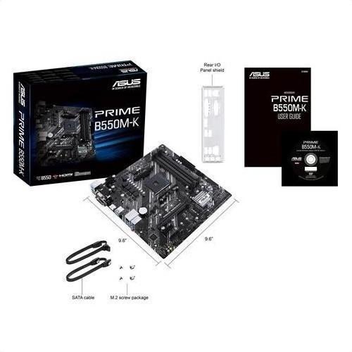 PRIME B550M-K, 4xDDR4, 2x M.2, D-SUB, DVI, HDMI, AM4 Soket Anakart