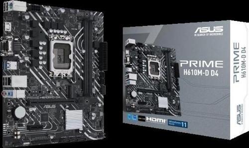 PRIME H610M-D D4, 2xDDR4, M.2, D-SUB, HDMI, RS232 Port, 12-13.Nesil, LGA1700 Soket, Anakart