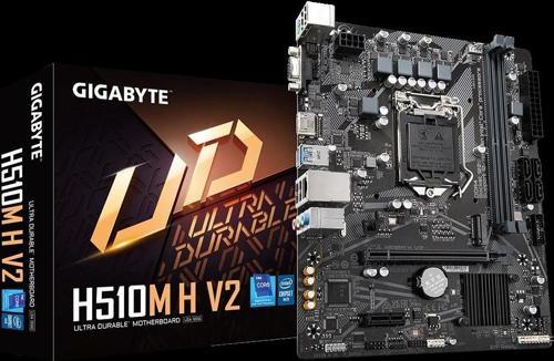 GIGABYTE H510M H V2 rev.1.0, 2xDDR4, M.2, D-SUB, HDMI, 10-11.Nesil, LGA1200 Soket, Anakart