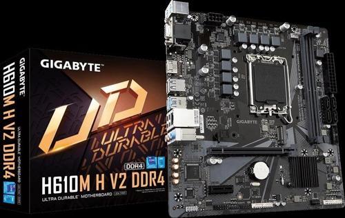 GIGABYTE H610M-H-V2 rev.1.0, 2xDDR4, M.2, D-SUB, HDMI, 12-13.Nesil, LGA1700 Soket, Anakart