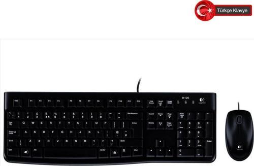 LOGITECH MK120, 920-002560, USB Kablolu, Türkçe Q, Klavye Mouse Set