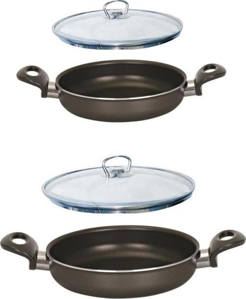 Onyx Teflon Sahan Set 20+18 CM Cam Kapaklı