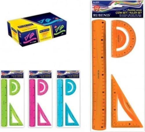 Esnek Flexible (Kırılmaz) Çizim Seti Pergelli 8234  - 12 Adet