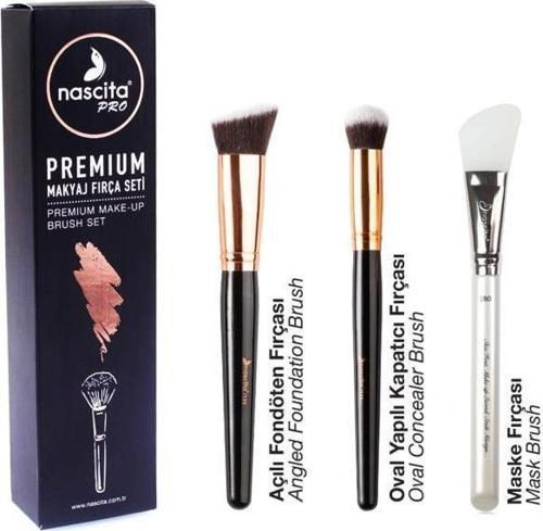 Premium  3'lü Yüz Fırça Seti NASBRUSHSET157 Nas 136-135-280