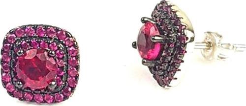 Pembe Zirkon Taşlı Gümüş Küpe