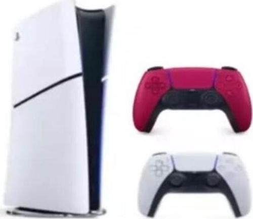 PS5 Slim 1 TB Dijital Çift Kollu Beyaz-Kırmızı