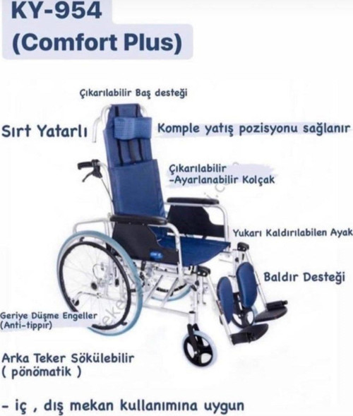 KY954LGC-46 Özellikli Tekerlekli Sandalye