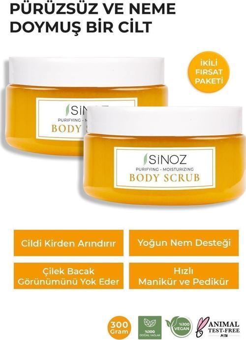 Body Scrub Besleyici Arındırıcı Nemlendirici Vücut Peelingi 300 Gr 2Li Set