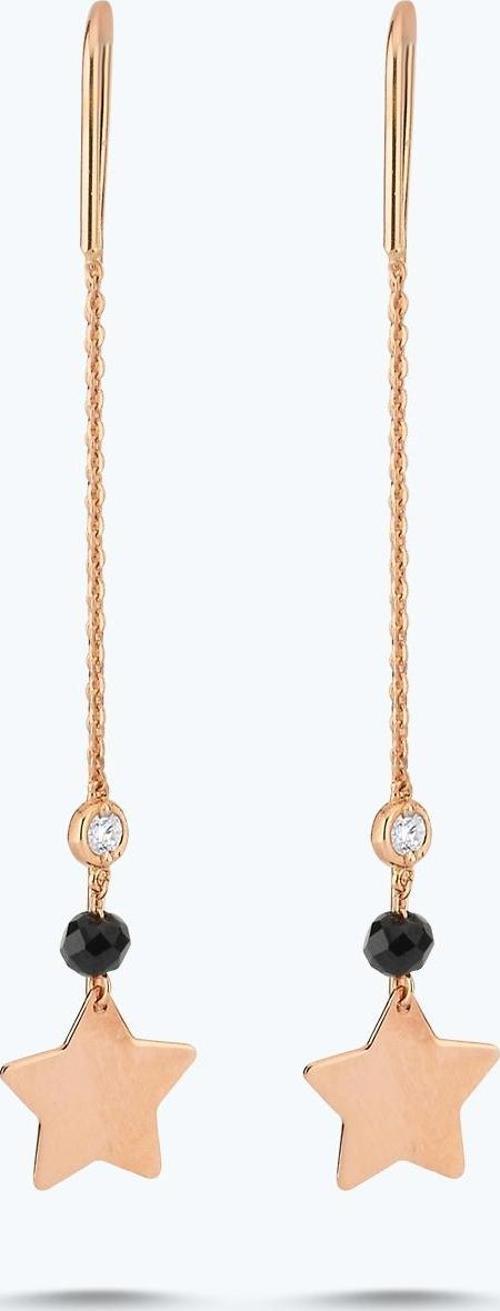Pırlanta Spinel Taşlı Yıldız Küpe