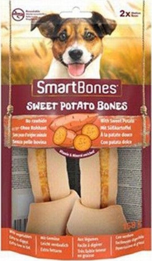 SmartBones Tavuklu Tatlı Patatesli Medium Düğüm Kemik Köpek Ödülü 2'li 158 Gr