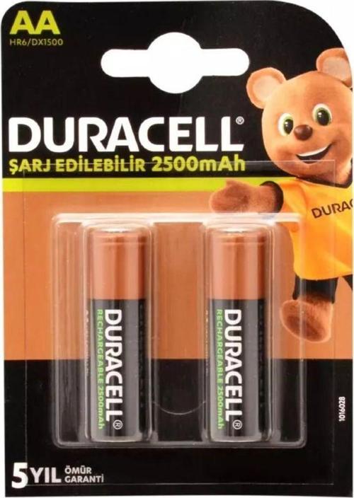Duracell 1.2V 2500 Mah Aa Şarjlı Kalem Pil 2Li