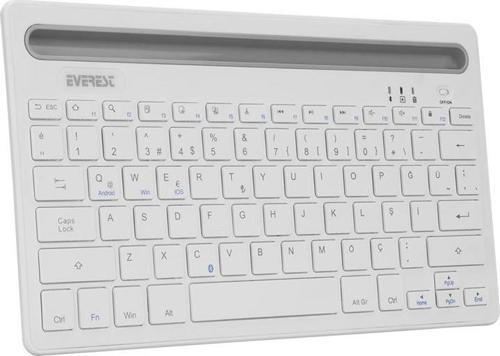 KB-BT82 Beyaz-Gümüş Bluetooth Ultra İnce+Şarjlı Q Mac-Win-Android-Ios Uyumlu Kablosuz klavye