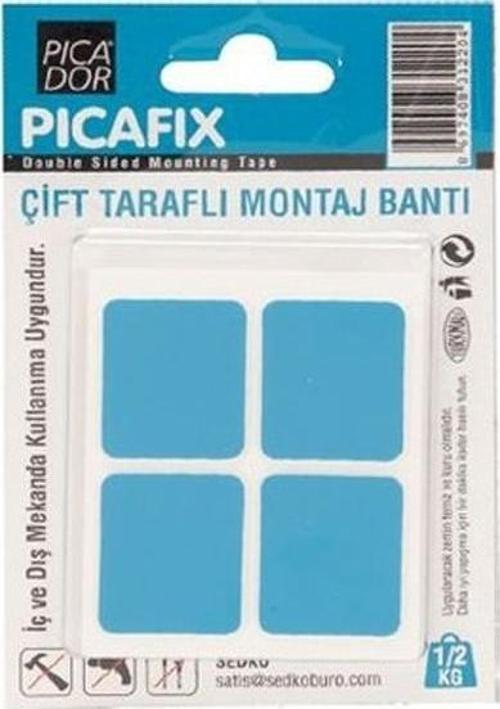 Çift Taraflı Mavi Montaj Bandı Kare Kc06