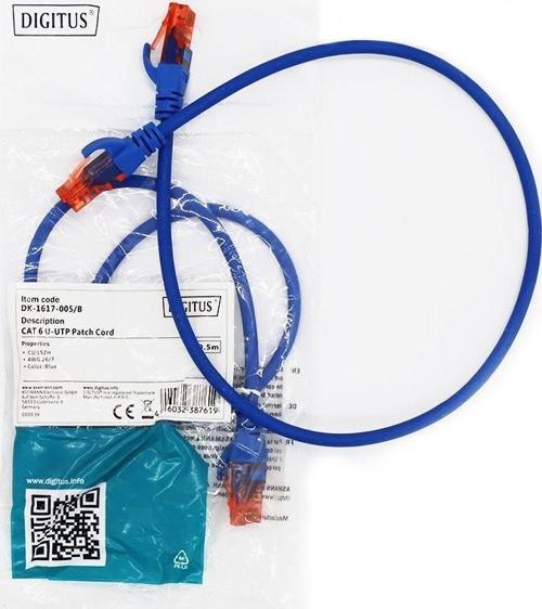 PATCH CORD UTP CAT6 0.50 MT BLUE (10'LU PAKET)