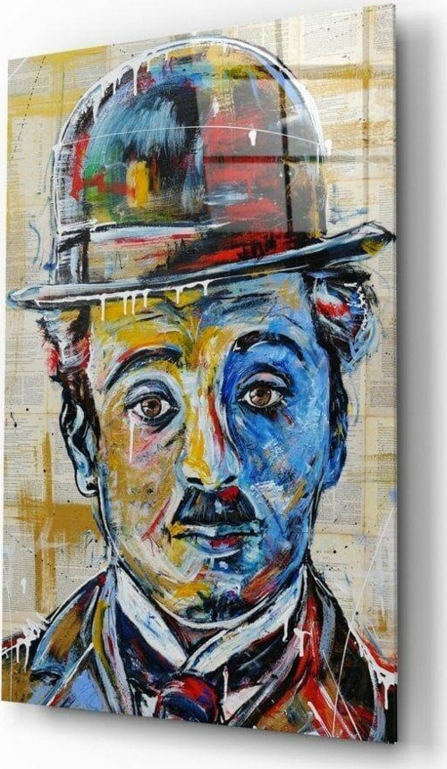 Charlie Chaplin Cam Tablo | Hediyelik, Dekoratif, Ofis, Mutfak