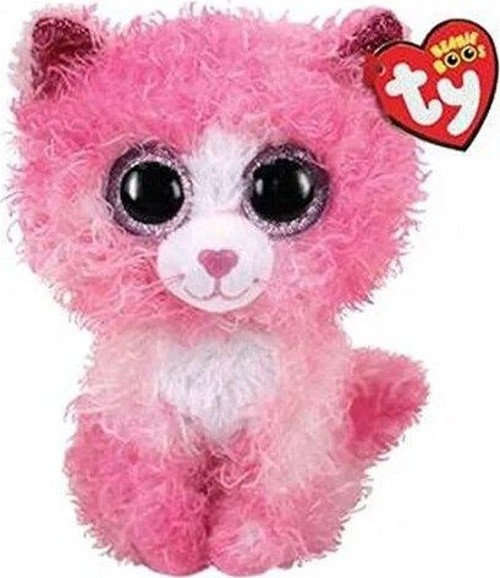 Reagan Pembe Kıvırcık Saçlı Kedi Peluş 15 cm
