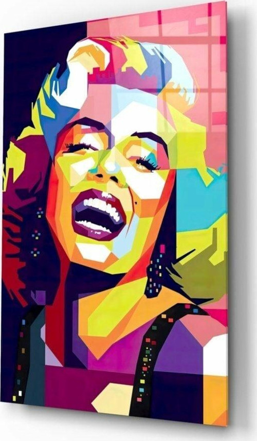 Marilyn Monroe Cam Tablo | Hediyelik, Dekoratif, Ofis, Mutfak