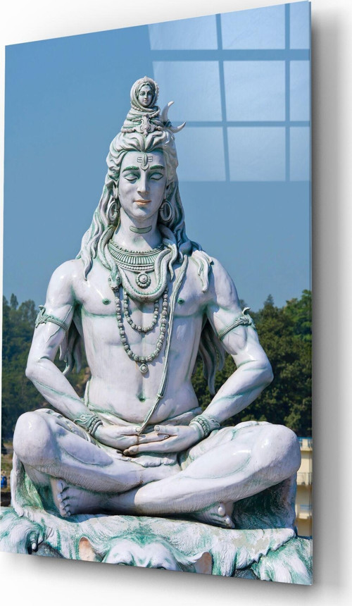 Meditasyonda Shiva Cam Tablo | Hediyelik, Dekoratif, Ofis, Mutfak