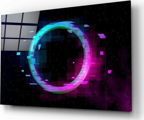 Neon Çember Cam Tablo | Hediyelik, Dekoratif, Ofis, Mutfak