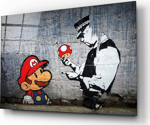 Süper Mario Cam Tablo | Hediyelik, Dekoratif, Ofis, Mutfak