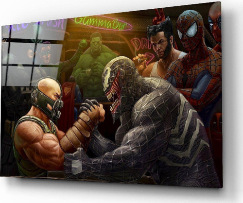 Venom vs Bane Cam Tablo | Hediyelik, Dekoratif, Ofis, Mutfak