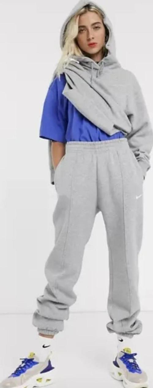 Sportswear Essentials Kadın BÜYÜK BEDEN gri eşofman altı – curve