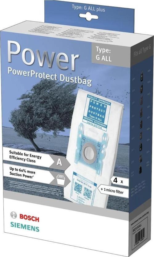 1. Kalite BOSCH BGB7330 5 Katlı Kutulu İthal Bez Toz Torbası 4 Adet + 1 Micro Filtresi