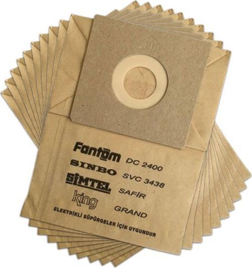 1. Kalite FANTOM Deluxe 3500 3 Katlı Kağıt Toz Torbası 30 Adet