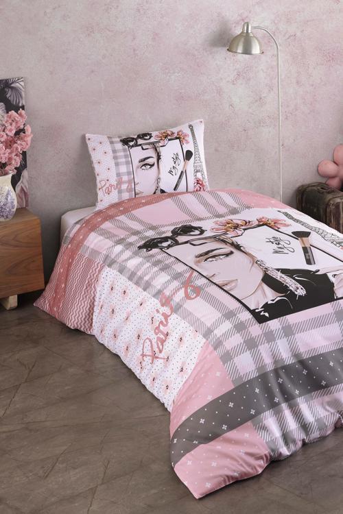 Laura Home %100 Pamuk Saten Genç Nevresim Takımı - Paris