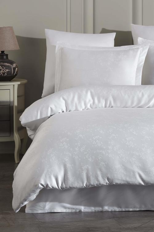 Laura Home Tencel Jakar Nevresim Takımı Çift Kişilik - Eva Beyaz