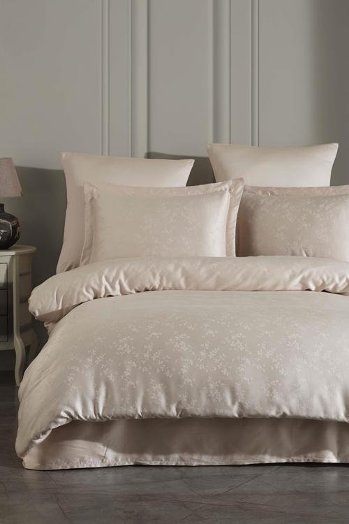 Laura Home Tencel Jakar Nevresim Takımı Çift Kişilik - Eva Cappuccino