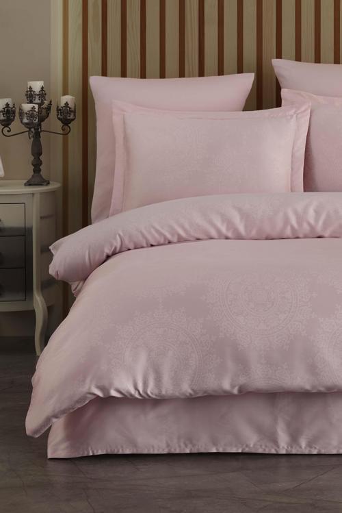 Laura Home Tencel Jakar Nevresim Takımı Çift Kişilik - Nothingham Pudra