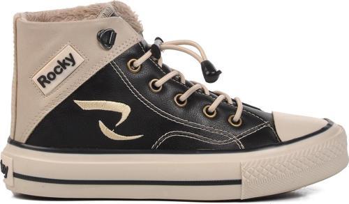 Siyah-Bej İçi Kürklü Bilek Boy Çocuk Sneaker 005-F