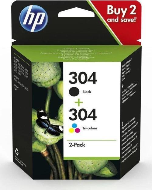 Orijinal 304 Mürekkep Kartuşu Siyah/Üç Renkli 2'li Paket 3JB05AE
