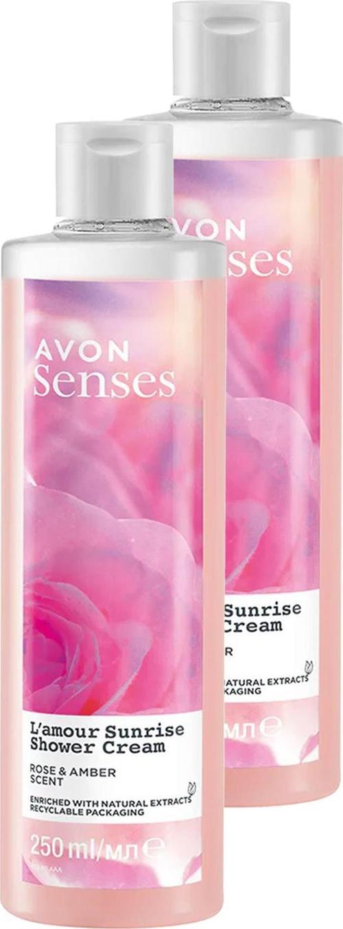 L'amour Sunrise Gül ve Amber Kokulu Krem Duş Jeli 250 Ml. İkili Set