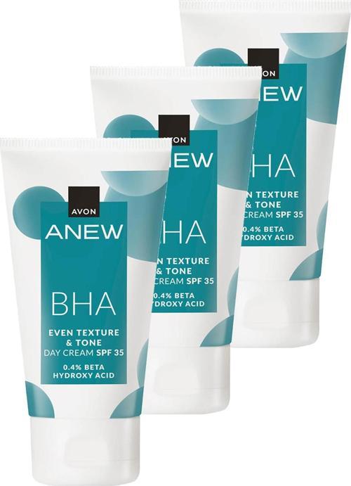 Anew BHA Cilt Tonu Görünümünü Düzgünleştiren Gündüz Kremi Spf 35 50 Ml. Üçlü Set