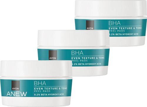 Anew BHA Cilt Tonu Görünümünü Düzgünleştiren Peeling Etkili Pedler 30 pcs. Üçlü Set