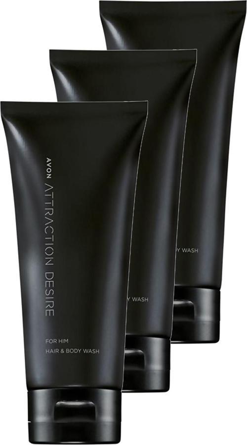 Attraction Desire Erkek Saç ve Vücut Şampuanı 200 Ml. Üçlü Set