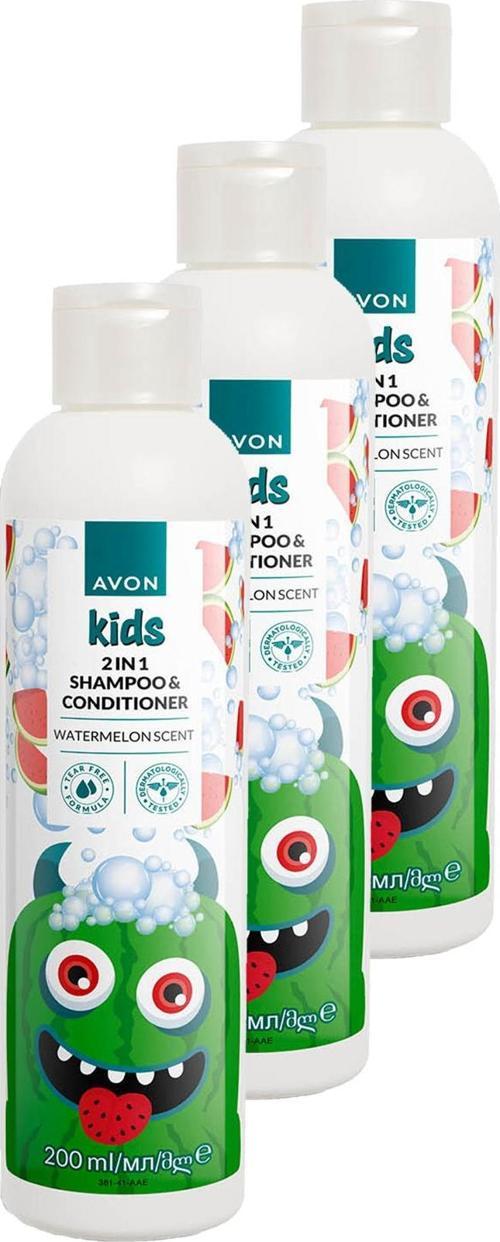 Kids 2 si 1 Arada Karpuz Kokulu Çocuk Saç Kremi ve Şampuanı 200 Ml. Üçlü Set
