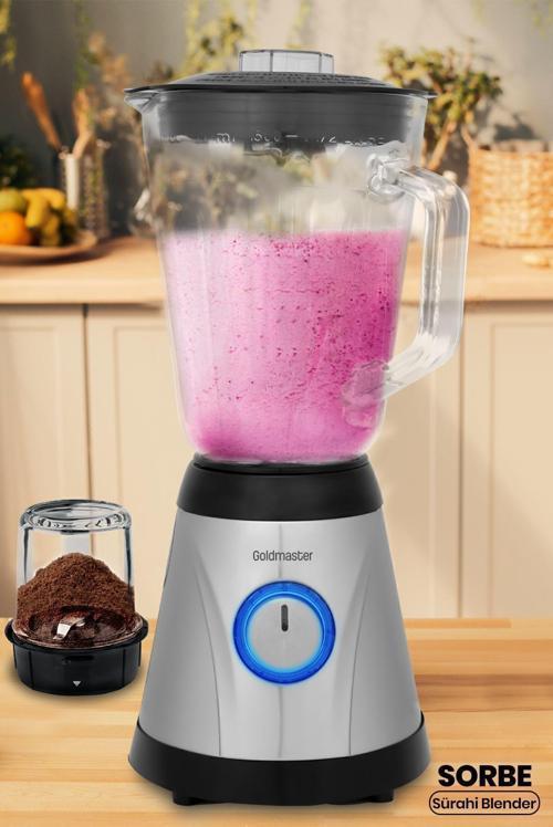 Sorbe 1.5 Litre Paslanmaz Çelik 6 Bıçaklı Cam Sürahi Blender Kahve Ve Baharat Öğütücü