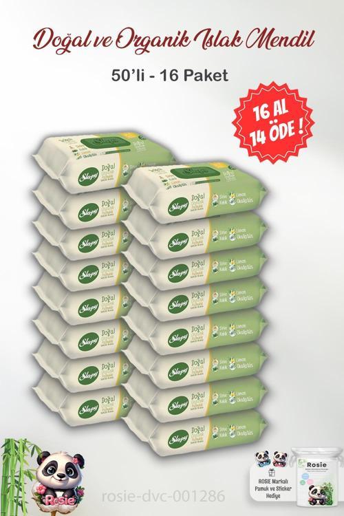 16 AL 14 ÖDE Sleepy Doğal Ve Organik Islak Mendil 50'li ve ROSIE