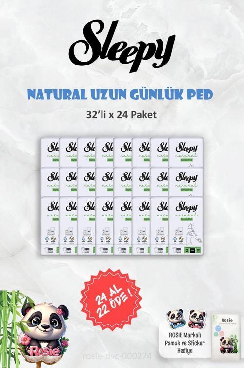24 AL 22 ÖDE Sleepy Natural Ultra Hassas Günlük Ped Uzun 32 Adet ve ROSIE