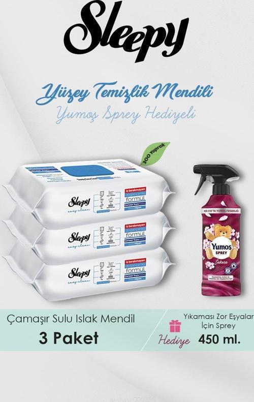 300 Adet Çamaşır Suyu Katkılı Temizlik Havlusu, Sakura Oda Kokusu Hediyeli