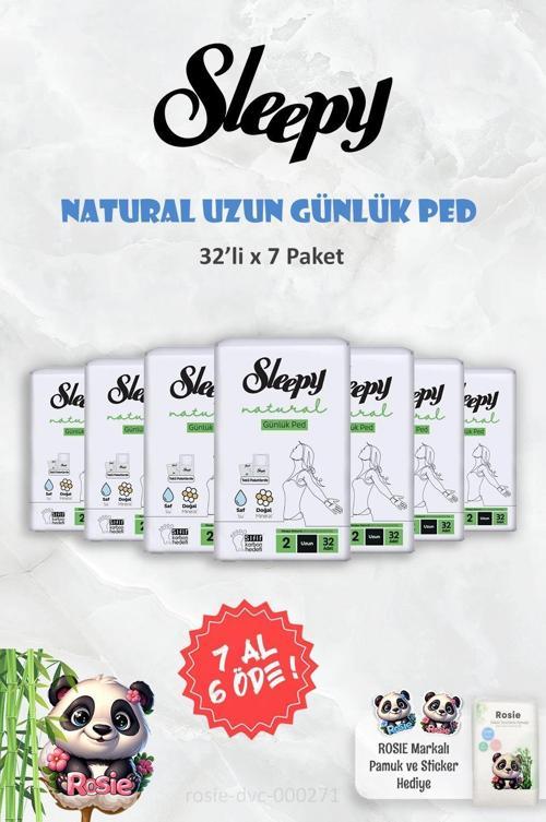 7 AL 6 ÖDE Sleepy Natural Ultra Hassas Günlük Ped Uzun 32 Adet ve ROSIE