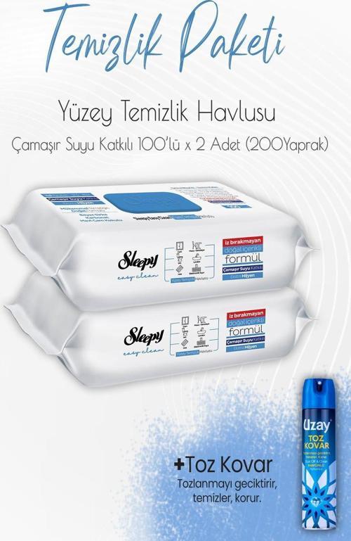 Düvenci Temizlik Paketi 2 (Çamaşır Suyu Temizlik Havlusu 200 yaprak ve Toz Kovar)