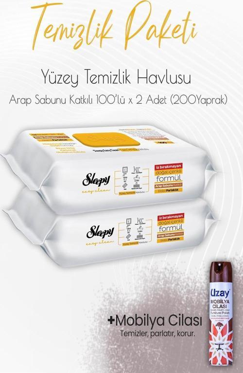 Düvenci Temizlik Paketi 9 (Arap Sabunu Temizlik Havlusu 200 Yaprak ve Mobilya Cilası)